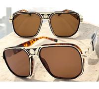 Classico Vintage Retrò Hardcore Hip Hop Rapper Stile Sole Montatura a Tartaruga