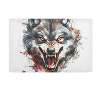 Classico Zerbino Entrata Anger Wolf Portrait Tappetini Da Bagno Resistente Tappeto Da Bagno Per Casa Interno Bagno 40X60Cm