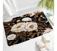 Classico Zerbino Esterno Boho Black White Flowers Wildflower Peony Botanical Watercolor Plant Tappetino Porta Morbido Tappeto Ingresso Per Interno Bagno Giardino 40X60Cm