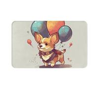 Classico Zerbino Esterno Corgi Carrying a Balloon, Tappetino da Bagno, Giardino, Esterno, Cucina, multiuso Tappeto Ingresso 40X60cm