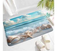 Classico Zerbino Esterno Starfish Seashell Sea Waves Summer Ocean Beach Coastal Seaside Tappetino Di Benvenuto Multiuso Tappeto Da Esterno Per Terrazzo Ingresso Esterno 40X60Cm