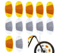 Classicseali 12 pezzi per bicicletta con occhi di gatto, riflettori, per bicicletta e mountain bike, accessori per fanali posteriori, luce bianca e luce gialla