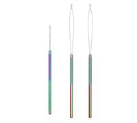 Classicseali 3 strumenti per extension per capelli, in acciaio inox, con design colorato, per micro anelli di collegamento, perline in silicone e extension con piume
