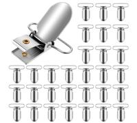 Classicseali 30 clip per bretelle, clip per sospensori, clip in metallo robuste per la realizzazione di chiusure per lenzuola, supporti, clip per bavaglini, portaoggetti per giocattoli (argento)