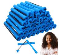 Classicseali 40 aste per permanenti per capelli, 0,9 x 8,23 cm, piccole aste permanenti per donne di colore con elastico in gomma, rulli permanenti a onde fredde per arricciare capelli corti e lunghi