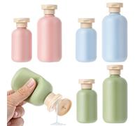 Classicseali 6 bottiglie da viaggio, con chiusura a scatto a prova di perdite, 100 ml/200 ml, in plastica per shampoo, gel doccia, crema viso, lozione