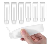 Classicseali 6 tubi vuoti ricaricabili, piccoli contenitori per liquidi, trasparenti a prova di perdite, bottiglie da viaggio in plastica per shampoo, balsami e lozioni (30/50 ml)