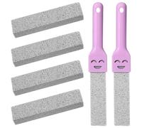 Classicseali Pietra pomice per WC, 4 pezzi | Pietra per la pulizia del WC lunga 26,5 cm, con 2 manici rosa, pietra per WC, forni, piscine, barbecue e vasche da bagno