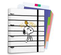 Classificatore 4 anelli con accessori Erik Peanuts, Snoopy All Smiles (28x32cm)