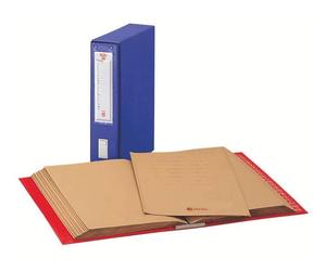 Classificatore alfanumerico con custodia King Mec MEC 20 dorso 8,5 cm blu 12004