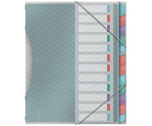 Classificatore Color'Breeze Esselte con 12 Schede Multicolor - Per Format A4 - 3 Alette sul Retro - Polipropilene Goffrato - Ch NEW