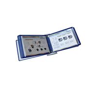 Classificatore di riferimento da tavolo, affidabile cartella per vetrine, catalogo orizzontale, sistema di riferimento a parete, formato A4, formato lettera e pannello fronte-retro da 10 pagine (blu)