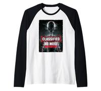 Classified Aliens Exist, Grafica Glitch, Design fantascientifico retrò Maglia con Maniche Raglan