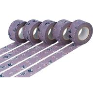 Classiky Set 5 nastri adesivi masking tape washi girls Asamurasaki lilla 24 mm x 15 m.