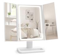 Classmark Specchio Trucco con Luci - Regalo Donna Compleanno - Specchio da Terra Ingranditore con 1X/2X/3X - Idee Regalo Donna - Specchio Ingranditore - Specchio con Luci - Ruota di 180 (Bianco)