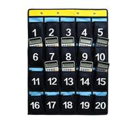 Classroom Cell Phone Holder - 20 Pocket Wall Mount Calculator Organizer | 20 Numbered Pockets Organize Phones Calculators Keys And Earphones For Classrooms Exam Rooms Study Rooms Dorms Offices