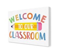 Classroom Community Welcome Sign, Inspirational Canvas for Teachers, First Day of School and Year-Round Wall Decor (Unframed,16x24inch(40x60cm))