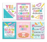 Classroom Math Decor Pastel Educational Motivational Posters for Elementary Middle High School Bulletin Board Learning Environment(Framed,12x18inch(30x45cm))