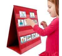 Classroom Pocket Chart, Tabletop Display Organizer, Self-Standing Portable Design, Compact Foldable Build, Teaching Aid, Ideal for Student Tasks, Homeschool, Teacher Supplies