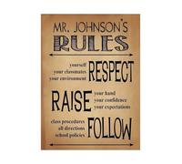Classroom Rules Personalized Wall Art Print for High School Middle School Elementary School Teachers Gift Decor(Unframed,08x12inch(20x30cm))
