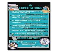 Classroom Rules Poster My Expectations Classroom Wall Decoration Mural Teacher Supplies(Framed,16x24inch(40x60cm))