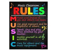 Classroom Rules Posters Music Theme Educational Decor for Bulletin Board Primary Middle High School Homeschool(Unframed,12x18inch(30x45cm))