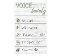 Classroom Teachers Voice Level Management Kit LED Push Lights and Noise Chart Poster Set Battery Operated Tap Light for Elementary(Unframed,16x24inch(40x60cm))