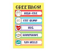 Classroom Wall Art Greetings Poster Educational Decor for Teachers Preschool Kindergarten Morning Meeting Supplies(Framed,12x18inch(30x45cm))