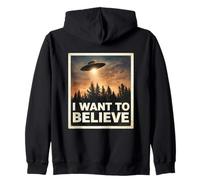 Classsic Vintage Voglio Credere UFO Astronave Aliena Felpa con Cappuccio
