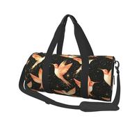 Classy Bird Flash - Borsone da viaggio con stampa dorata e uccellino, per donne e uomini, borsa da viaggio per oggetti personali durante la notte