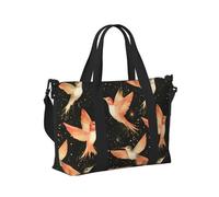Classy Bird Flash - Borsone da viaggio da donna, con stampa dorata e uccellino, articolo personale durante la notte, weekender, sport, borsa da palestra per uomo e donna