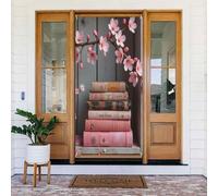 Classy Book Pink Print No.33 - Coperture decorative per porte, per interni ed esterni, primavera, estate, autunno, inverno, Halloween, Natale, decorazioni per la casa