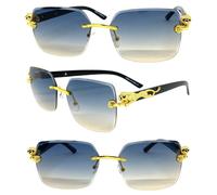 Classy Elegante Moderno Hip Hop Rapper Mezzano Stile Sole senza Montatura Oro C4