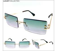 Classy Elegante Sofisticato Sole senza Montatura Rosa Oro Metallo Ombre Lenti