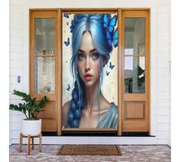 Classy Farfalla Donna Stampa No.138 Coperture Decorative per Porta Banner Decorazioni per Interni/Esterni, Primavera Estate Autunno Inverno Halloween Natale Decorazioni per la casa