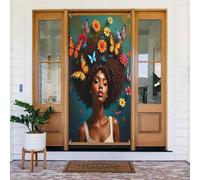 Classy Farfalla Donna Stampa No.144 Coperture Decorative per Porta Banner Decorazioni per Interni/Esterni, Primavera Estate Autunno Inverno Halloween Natale Decorazioni per la casa