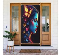 Classy Farfalla Donna Stampa No.490 Coperture Decorative per Porta Banner Decorazioni per Interni/Esterni, Primavera Estate Autunno Inverno Halloween Natale Decorazioni per la casa