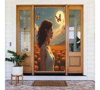 Classy Farfalla Donna Stampa No.576 Coperture Decorative per Porta Banner Decorazioni per Interni/Esterni, Primavera Estate Autunno Inverno Halloween Natale Decorazioni per la casa