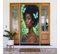 Classy Farfalla Donna Stampa No.851 Coperture Decorative per Porta Banner Decorazioni per Interni/Esterni, Primavera Estate Autunno Inverno Halloween Natale Decorazioni per la casa