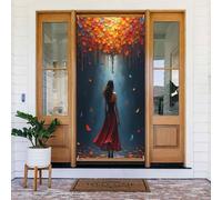 Classy Farfalla Donna Stampa No.886 Coperture Decorative per Porta Banner Decorazioni per Interni/Esterni, Primavera Estate Autunno Inverno Halloween Natale Decorazioni per la casa