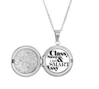 Classy Sassy & A Bit Smart Assy Citazione Medaglione Collana Tenere Immagine Gioielli Regalo di Compleanno