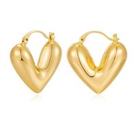 CLASSYZINT Orecchini a cerchio in oro da donna, piccoli, placcati oro, chubby Huggie, leggeri, idea regalo, 1.06 inches, Rame, Non pietra preziosa