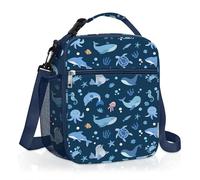 Clastyle Borsa Termica Porta Pranzo Bambini Scuola Blu Grande Animaux Marins, Borsa Frigo