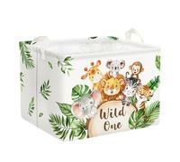 Clastyle Ceste Biancheria Bambini Animale Tropicale Cestino Giocattoli Vestiti per Ragazzo Ragazza Cestino Portaoggetti per Bagno Cameretta Bucato, Leone Selvatico, 40 * 30 * 30 cm