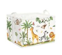 Clastyle Ceste Biancheria Bambini Animale Tropicale Cestino Giocattoli Vestiti per Ragazzo Ragazza Cestino Portaoggetti per Bagno Cameretta Bucato,Giraffa Zebra,40 * 30 * 30 cm