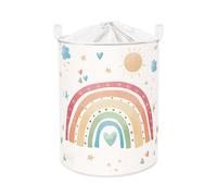 Clastyle Ceste Biancheria Bambini Arcobaleno Cestino Giocattoli Vestiti Impermeabile per Ragazza Cestino Portaoggetti per Bagno Cameretta Bucato, Nuvola, 40x50 cm