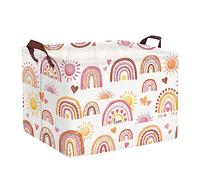 Clastyle Ceste Biancheria Bambini Arcobaleno Cestino Giocattoli Vestiti Impermeabile per Ragazza Cestino Portaoggetti per Bagno Cameretta Bucato, Cuore, 40 * 30 * 30 cm