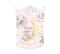 Clastyle Ceste Biancheria Bambini Elefante Dormire Rosa per Ragazzo Ragazza Cestino Portaoggetti Giocattoli Pieghevole Vestiti Giocattolo con Manici per Bagno Cameretta, Elefante, 36x45 cm