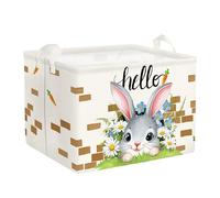 Clastyle Ceste Biancheria Coniglio Pasqua Cestino Giocattoli Vestiti Uovo Impermeabile per Ragazzo Ragazza Cestino Portaoggetti per Bagno Cameretta Bucato, Ciao, 40x30x30 cm