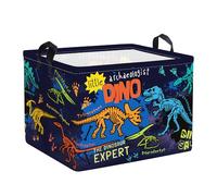 Clastyle Cesto Portabiancheria Boho Dinosauro Cestino Portaoggetti Palma Cesta Biancheria Genitori per Organizzare Giocattoli Vestiti,Scheletro,40x30x30 cm